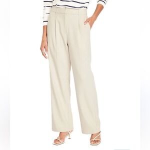 Old Navy Women's Taylor Wide Leg Cream Trouser Pants